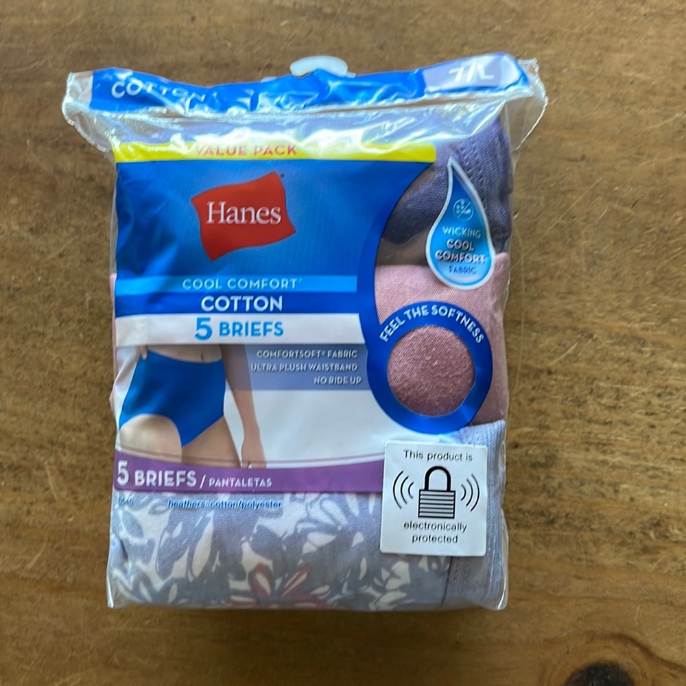 Hanes cool comfort cotton value Pack 5-briefs size 7/L Brand New